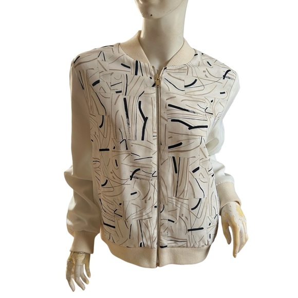 St. John vintage sporty zipper front abstract nautical cruise wear jacket M - Picture 3 of 10